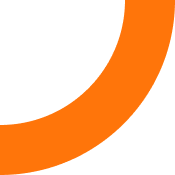element graphique decoratif en arc orange, detail visuel d'une section du site Climatisation Lyon