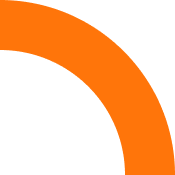 element graphique decoratif en arc orange, detail visuel de la page du site Climatisation Lyon