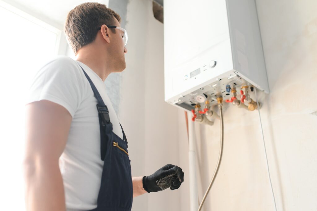 Climatisation chauffage et plomberie à Lyon Ankial - professional plumber checking a boiler and pipes boiler service concept Ankial Ankial https://climatisation-lyon.com installateur climatisation lyon installateur climatisation lyon,installation de climatisation lyon