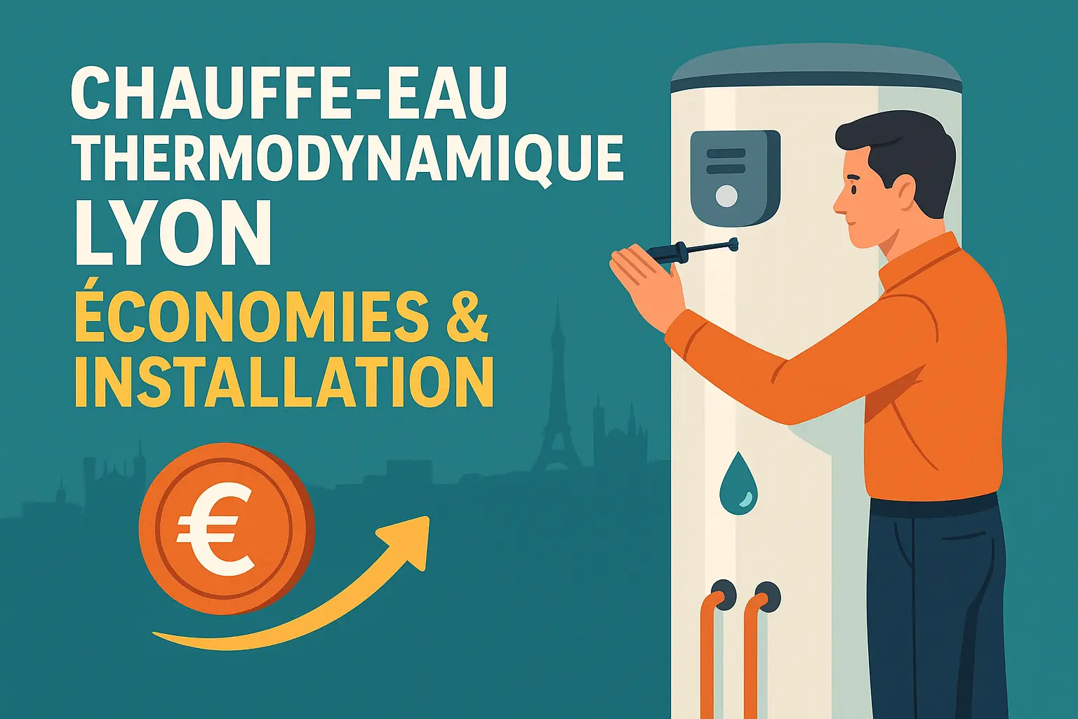 chauffe-eau thermodynamique installé en buanderie à Lyon