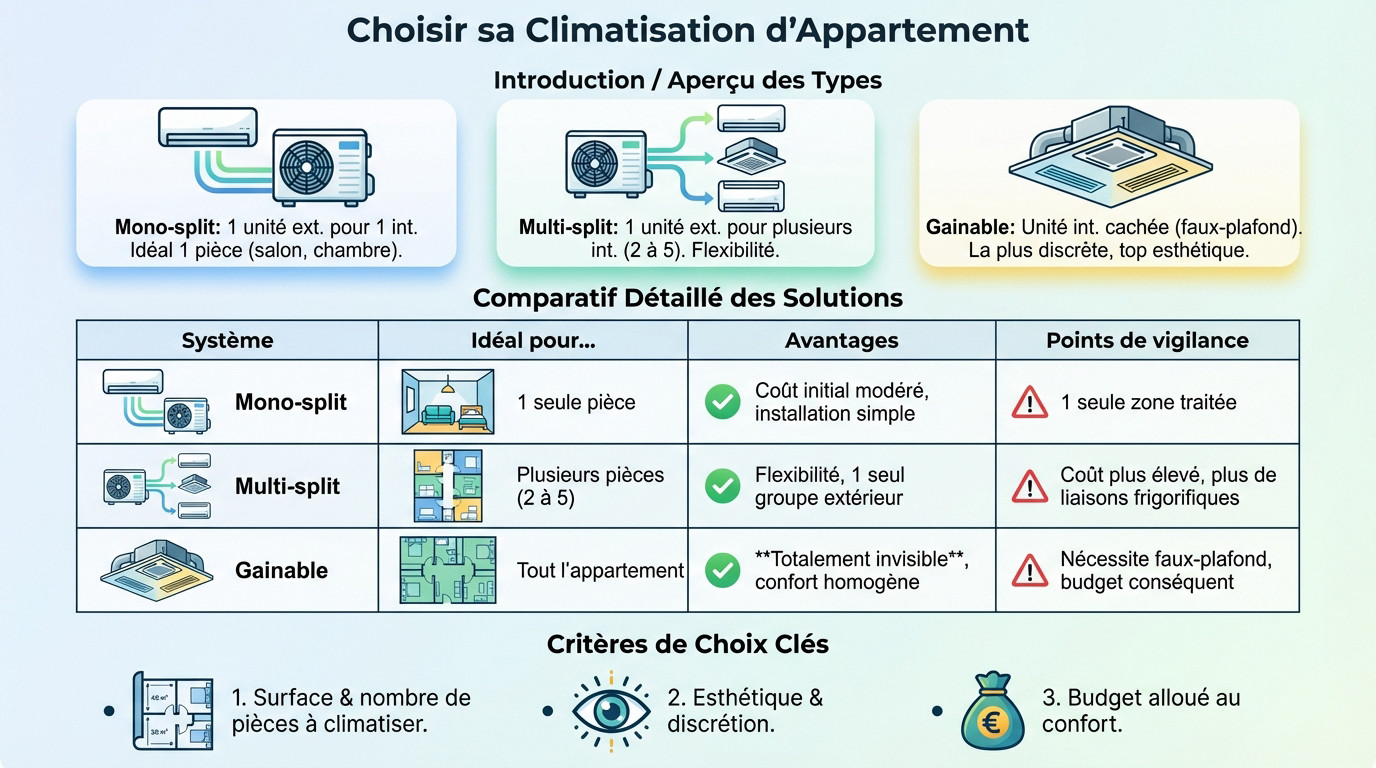 Installation climatisation appartement Lyon&nbsp;: choisir le bon système
