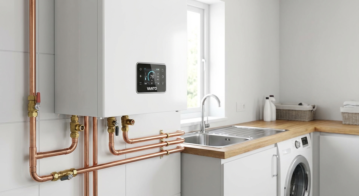 Chaudiere gaz a condensation moderne installee a Lyon