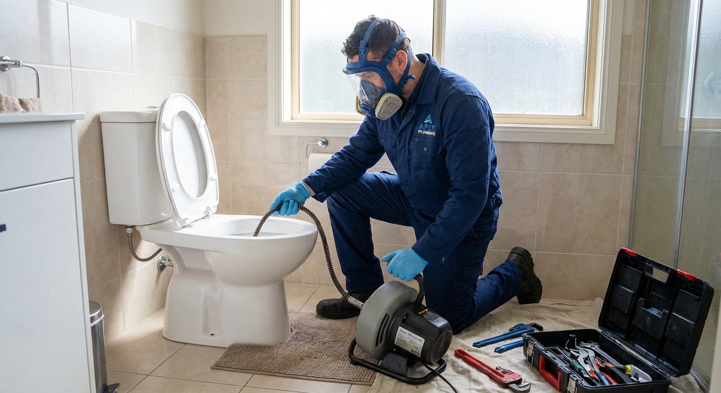 Debouchage WC a Lyon - plombier professionnel avec furet electrique