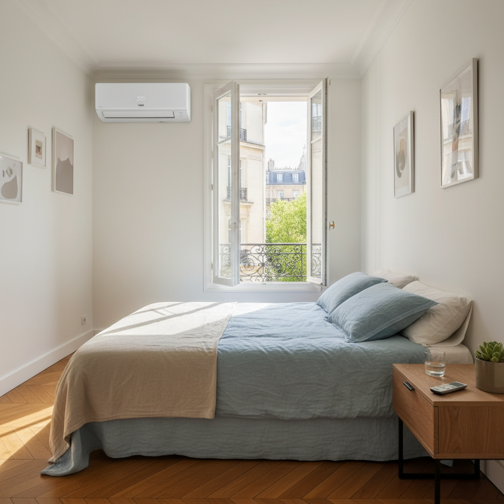 Climatisation chauffage et plomberie à Lyon Ankial - Climatiseur split moderne installé dans un appartement à Rillieux-la-Pape
