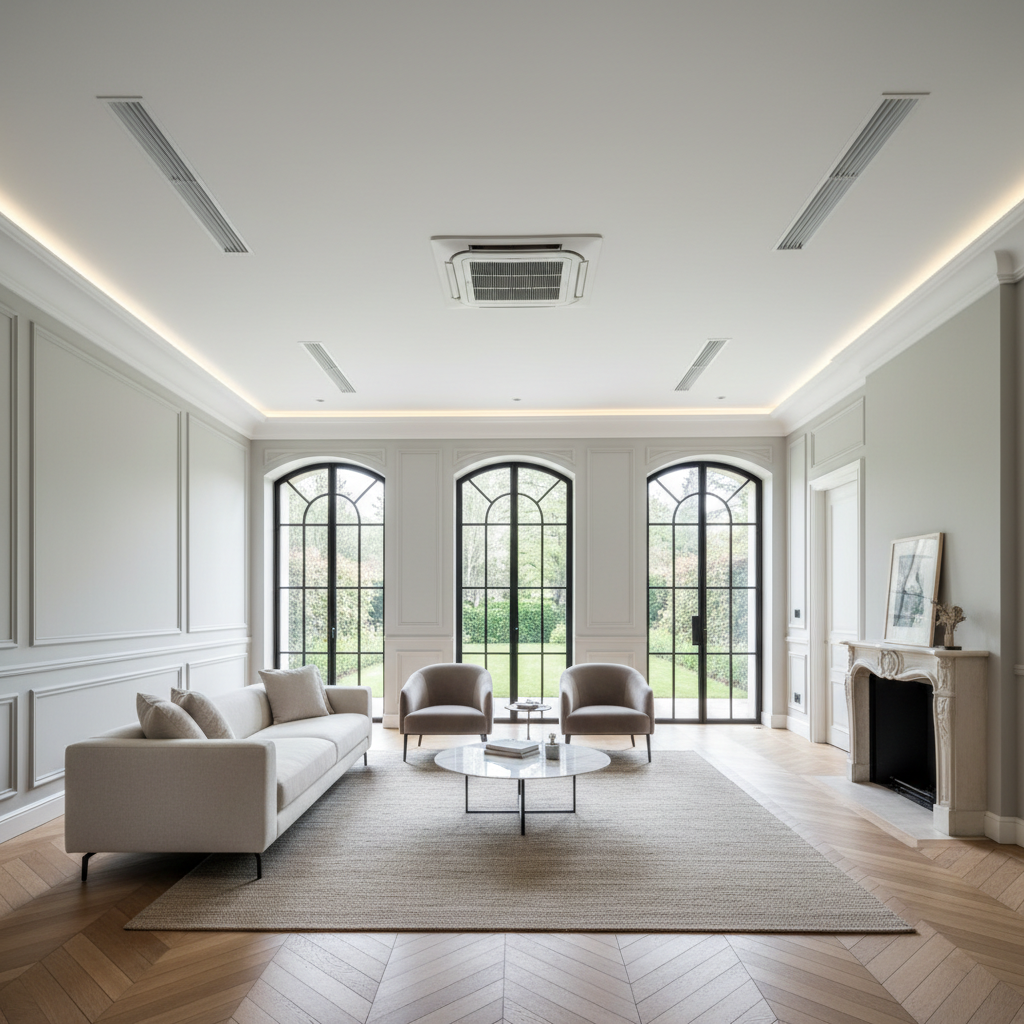Systeme climatisation gainable avec bouches plafond