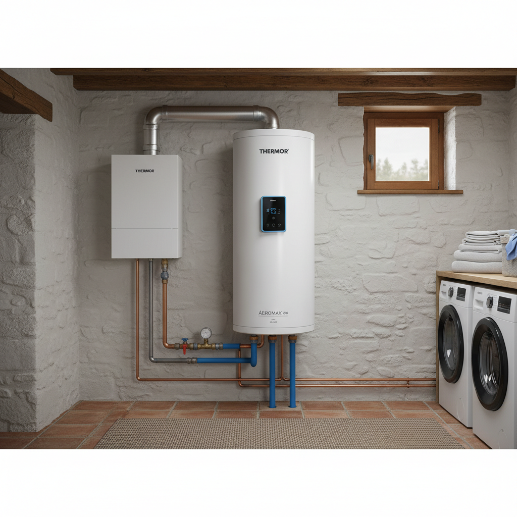 Chauffe-eau thermodynamique installe dans un local technique