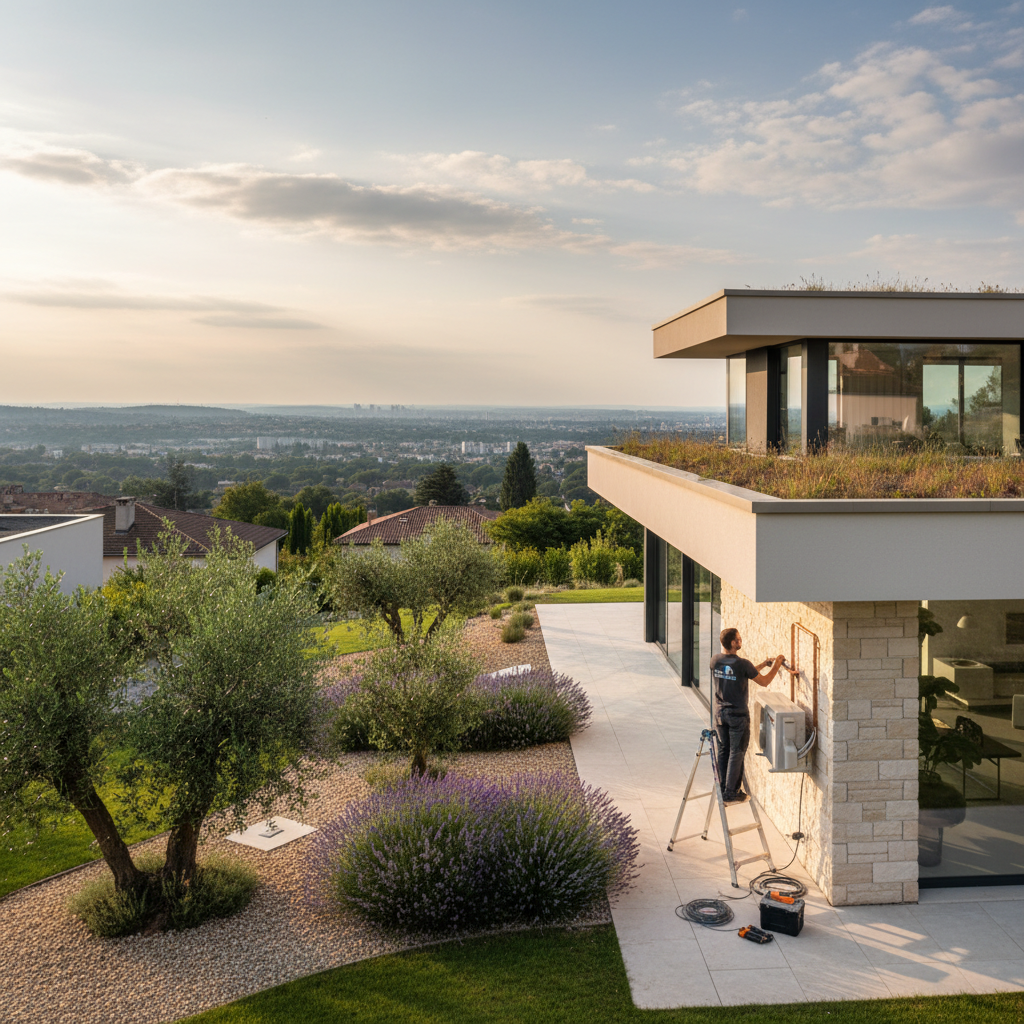 Climatisation chauffage et plomberie à Lyon Ankial - clim oullins install 1 Ankial Ankial https://climatisation-lyon.com Uncategorized Uncategorized Installation de climatisation par un professionnel dans un logement a Oullins