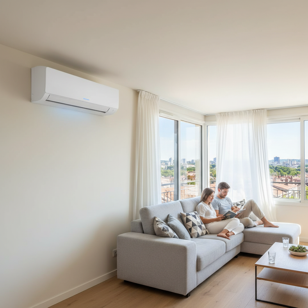 Climatisation moderne dans un logement a Caluire-et-Cuire