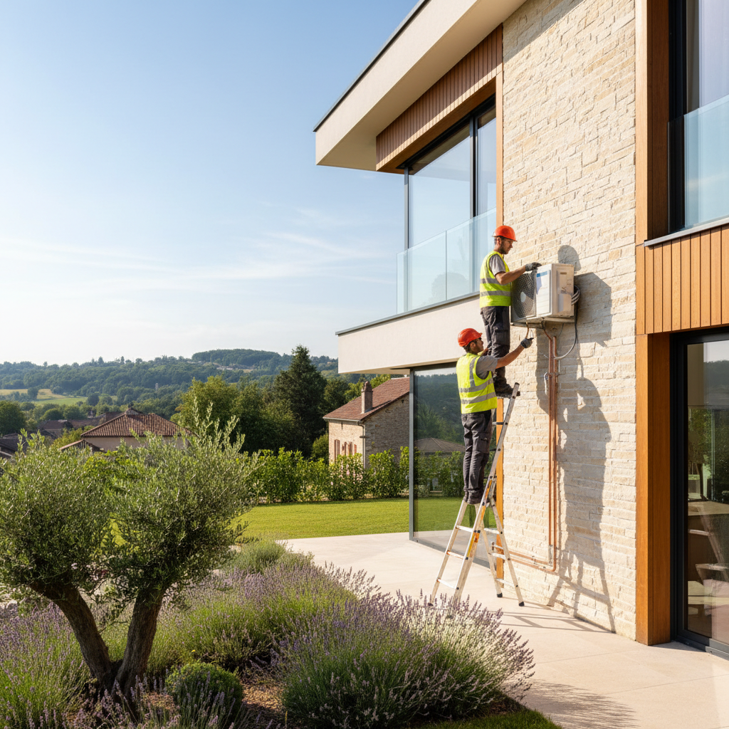 Installation climatisation dans une maison a Oullins