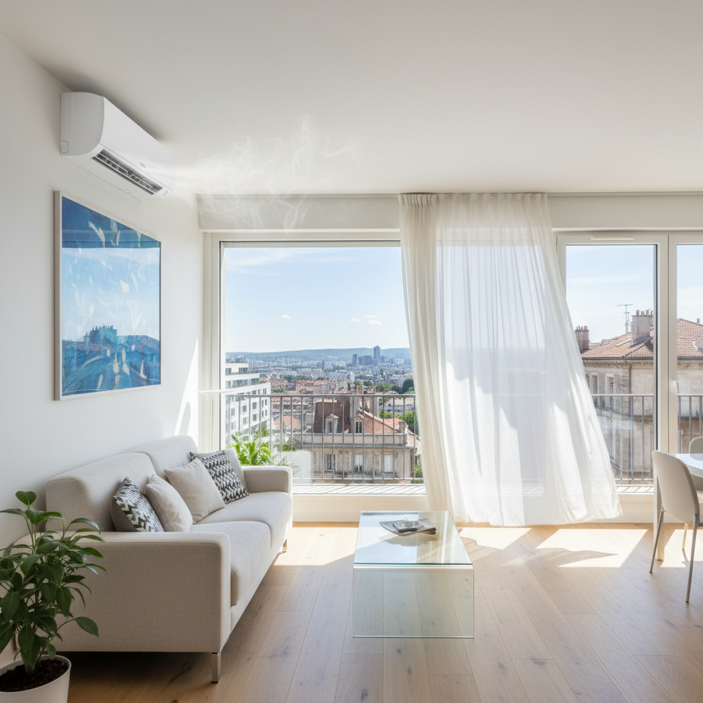 Climatiseur split dans un appartement a Saint-Priest