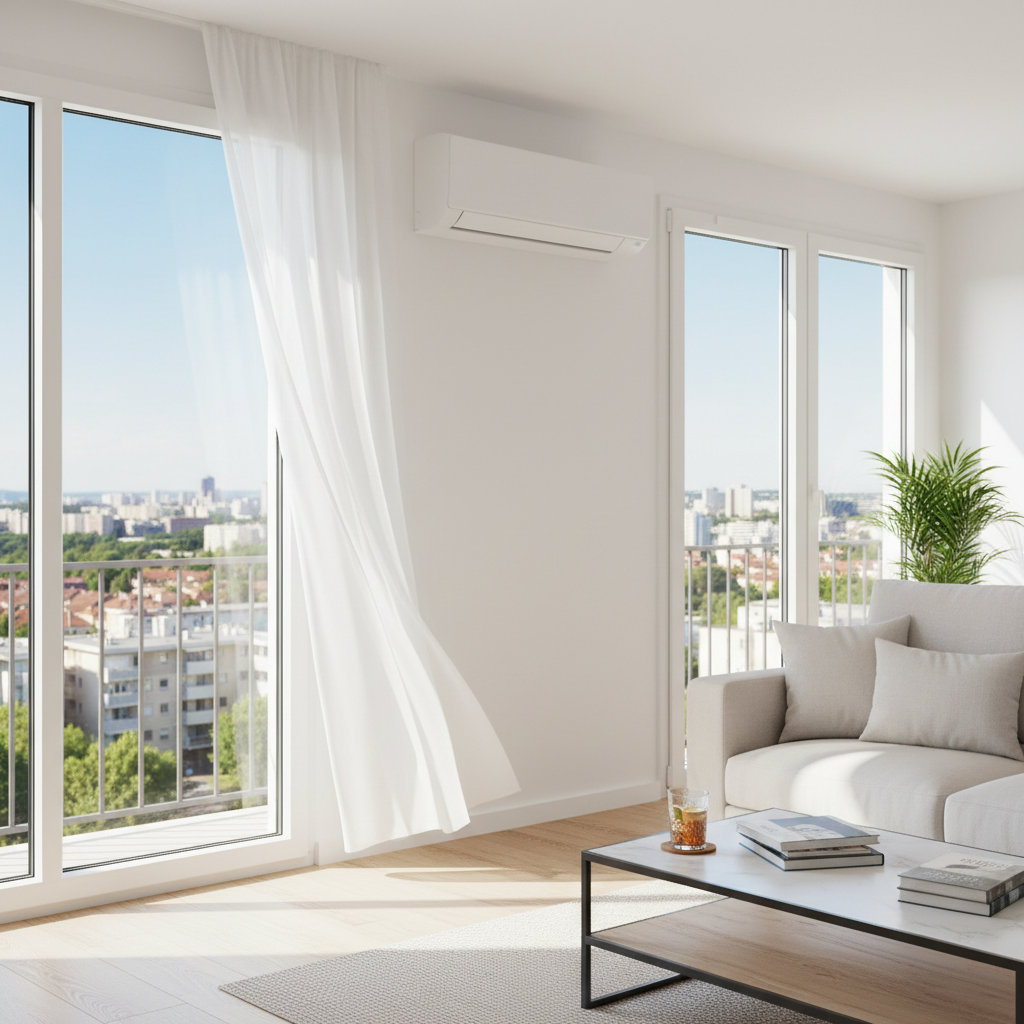 Climatiseur split dans un appartement a Venissieux