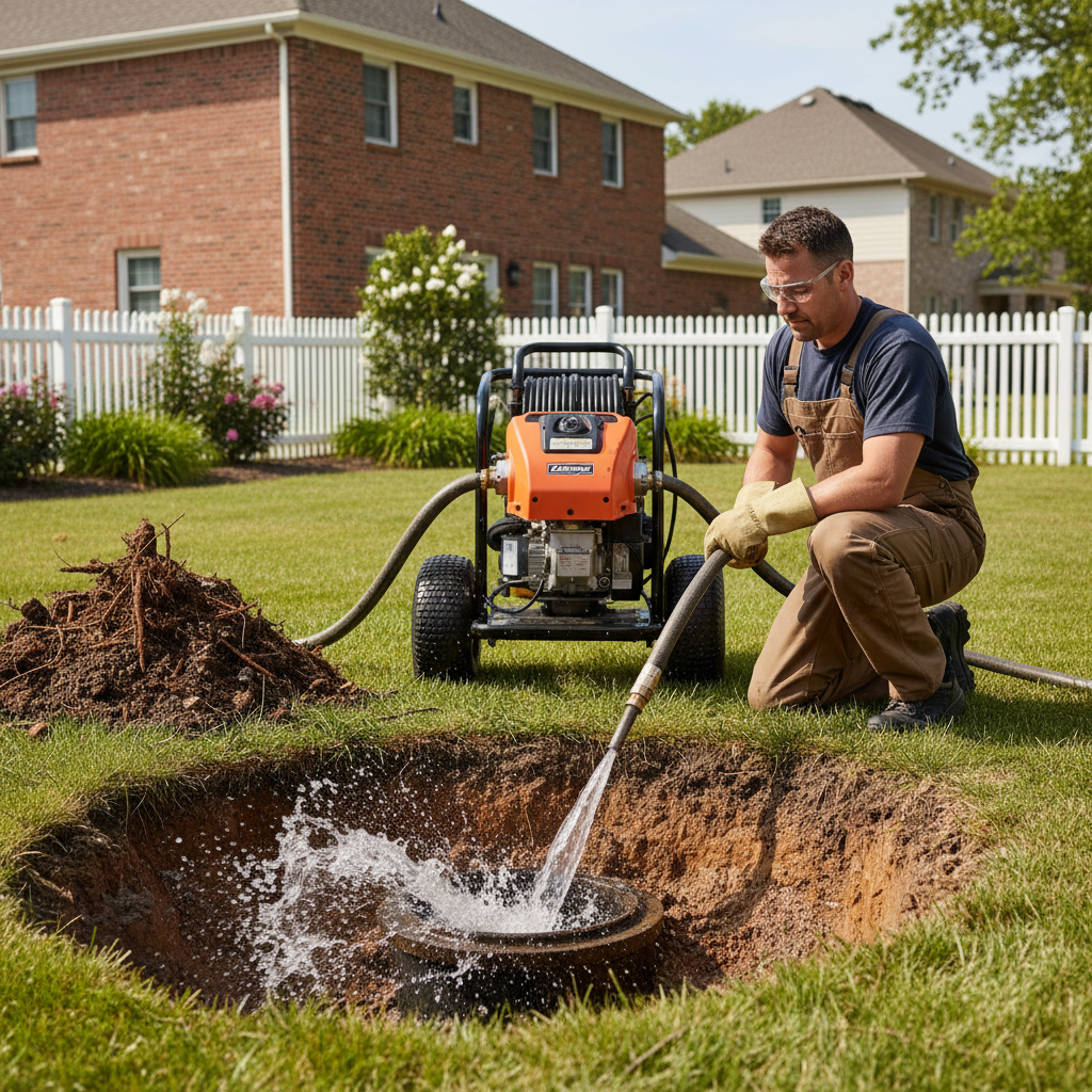 Debouchage canalisation enterree avec equipement hydro-curage professionnel
