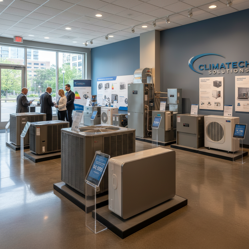 Climatisation chauffage et plomberie à Lyon Ankial - Differents modeles pompes a chaleur en showroom avec tarifs
