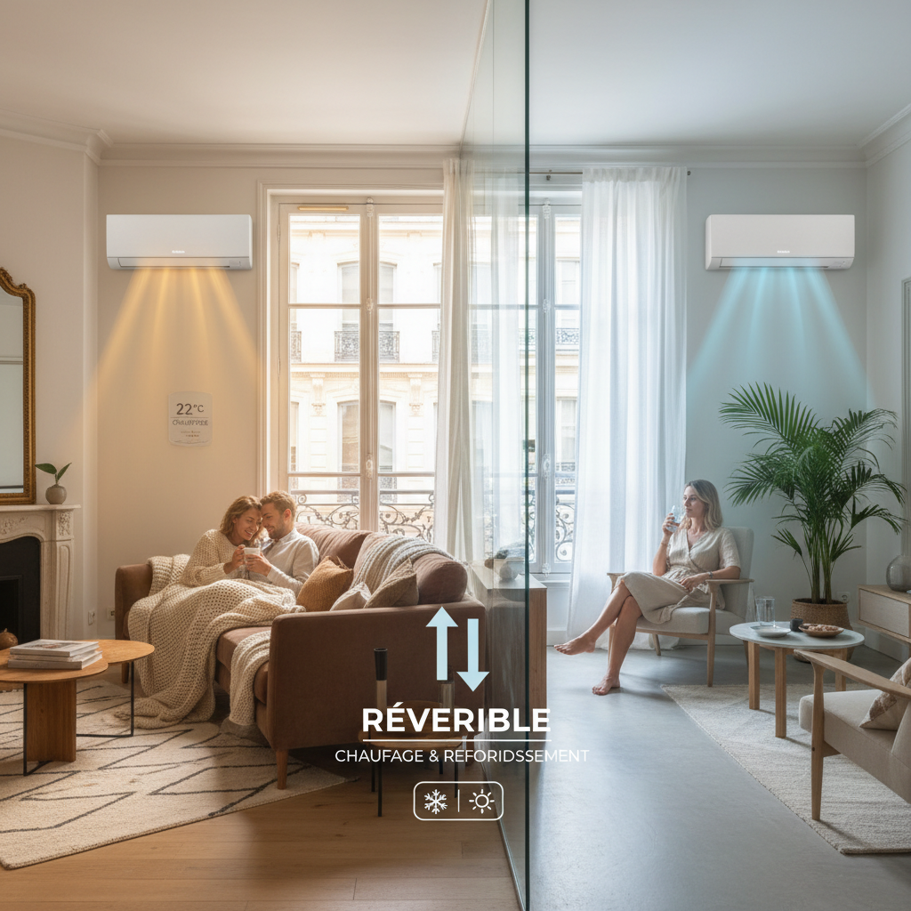 Comparaison climatisation reversible et chauffage electrique