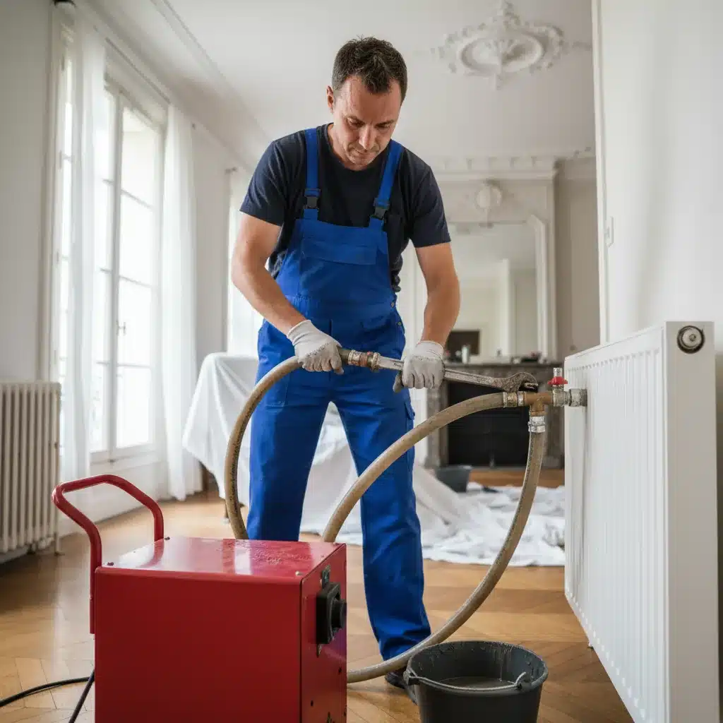Désembouage d'un circuit de chauffage par un chauffagiste