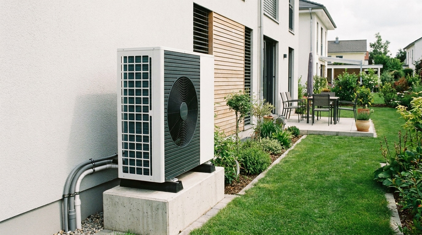 Climatisation chauffage et plomberie à Lyon Ankial - rankit 1792451196319 Ankial Ankial https://climatisation-lyon.com Chauffage Chauffage Unité extérieure d'une pompe à chaleur air/eau installée contre la façade d'une maison